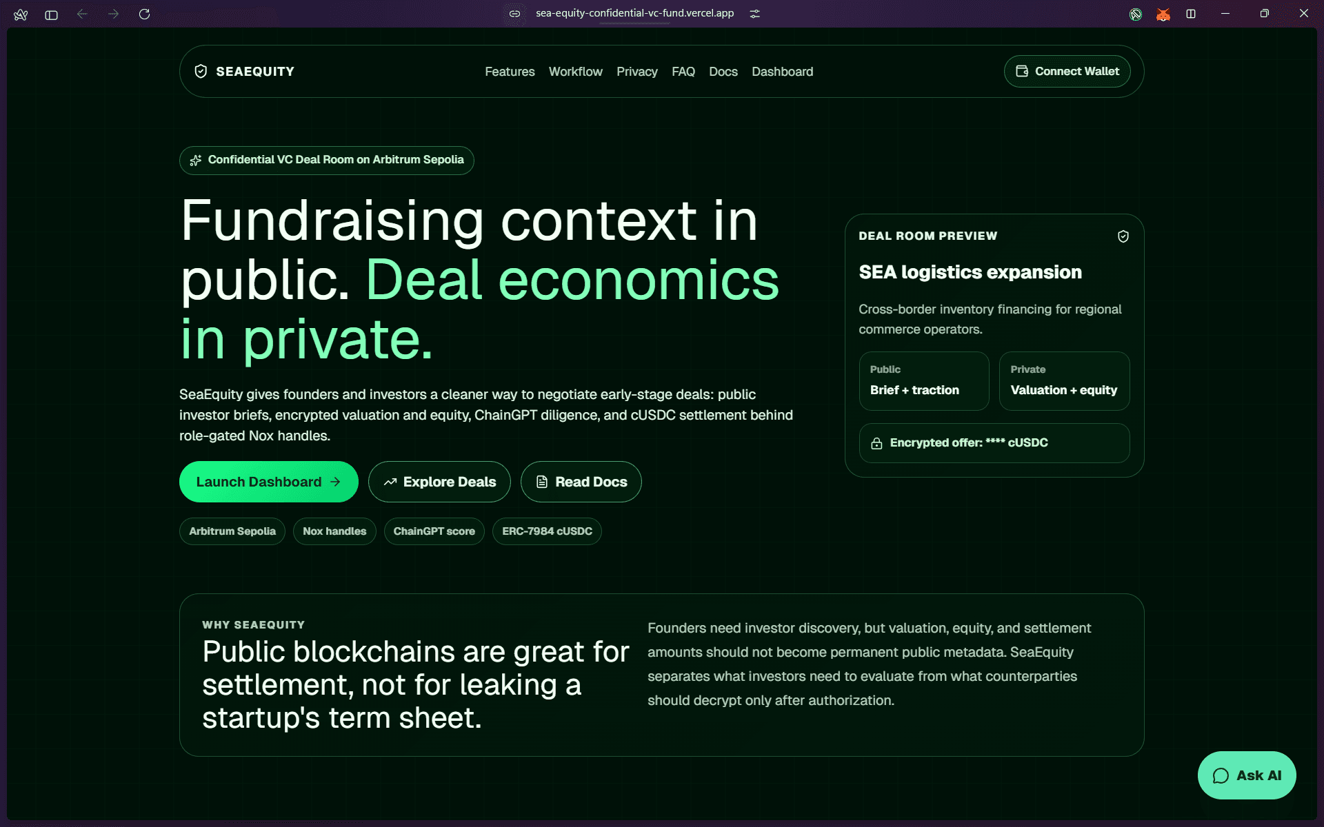 SeaEquity - Confidential VC Fund Deal Room preview